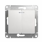 Выключатель GLOSSA 2 клавиши с подсветкой белый GSL000153