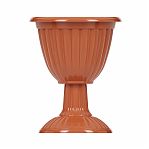 Вазон для цветов Альтернатива Жасмин, на высокой ножке, 12 л, диаметр 370 мм, коричневый, М1556
