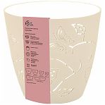 Горшок для цветов Plast Team Butterflies, молочный туман, объем 5.3 л, высота 208, диаметр 225 мм, полипропилен