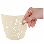 Горшок для цветов Plast Team Butterflies, молочный туман, объем 5.3 л, высота 208, диаметр 225 мм, полипропилен