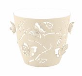 Горшок для цветов Plast Team Butterflies, молочный туман, объем 5.3 л, высота 208, диаметр 225 мм, полипропилен