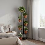 Подставка для цветов Greengo 10747749, 8 полок, напольная, металл, чёрная, 22х43х141 см