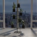 Подставка для цветов Greengo 10747749, 8 полок, напольная, металл, чёрная, 22х43х141 см