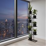 Подставка для цветов Greengo 10747749, 8 полок, напольная, металл, чёрная, 22х43х141 см