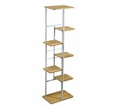 Подставка для цветов Greengo 10747754, 7 полок, напольная, металл, МДФ, белая, 23х36х120 см