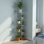 Подставка для цветов Greengo 10747754, 7 полок, напольная, металл, МДФ, белая, 23х36х120 см