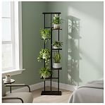 Подставка для цветов Greengo 10747749, 8 полок, напольная, металл, МДФ, чёрная, 23х36х136 см