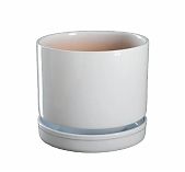 Горшок для цветов Афродита 7442051, керамический, с поддоном, 1.7 л, белый