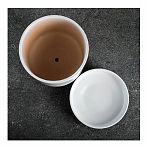 Горшок для цветов Афродита 7442051, керамический, с поддоном, 1.7 л, белый