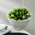 Горшок-кашпо Альтернатива Мирабель UD-197240, подвесной, белый, 2.5 л