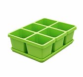 Набор для рассады 6 горшочков, зеленый, объем 0.6 л + поддон