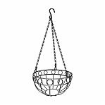 Кашпо подвесное Palisad 69015, металл, черное, диаметр 26 см