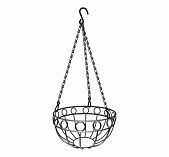 Кашпо подвесное Palisad 69015, металл, черное, диаметр 26 см
