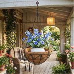 Кашпо подвесное Palisad 69003, металлическое, с орнаментом, диаметр 25 см