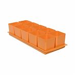 Набор для рассады, 10 горшочков с выдвижным дном, объем 750 мл, на поддоне, цвет в ассортименте