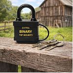 Замок навесной Extra Binary Top Security, 40 мм, 3 ключа, всепогодный, стальной, цвет черный