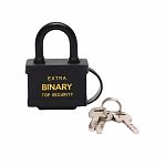 Замок навесной Extra Binary Top Security, 40 мм, 3 ключа, всепогодный, стальной, цвет черный