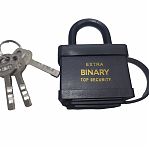 Замок навесной Extra Binary Top Security, 50 мм, 3 ключа, всепогодный, стальной, цвет черный