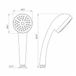 Душевая лейка AV Engineering AVSSS-019, 1/2", 1 режим распыления, хром