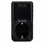 Реле напряжения Stekker VPR-200B 50690, для розетки, регулируемое, 230В, 16A, черный