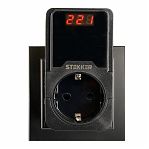 Реле напряжения Stekker VPR-200B 50690, для розетки, регулируемое, 230В, 16A, черный