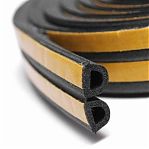 Уплотнитель самоклеющийся Kim Tec промышленный, D-профиль, черный, 12х14 мм