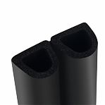 Уплотнитель самоклеющийся Kim Tec промышленный, D-профиль, черный, 12х14 мм