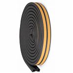 Уплотнитель самоклеющийся Kim Tec промышленный, D-профиль, черный, 15х21 мм