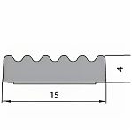Уплотнитель самоклеющийся Kim Tec промышленный, SD-51/4-профиль, черный, 4х15 мм, на отрез от 1 м