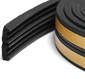 Уплотнитель самоклеющийся Kim Tec промышленный, SD-51/4-профиль, черный, 4х15 мм, на отрез от 1 м