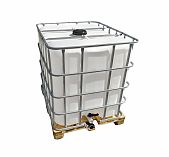 Куб 1000 литров пластиковый для технической воды, в металлической обрешетке на поддоне