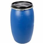 Бочка 127 литров, для воды, полиэтиленовая, с крышкой на железном обруче, синяя