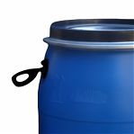Бочка 65 литров, для воды, пищевая, полиэтиленовая, с крышкой на железном обруче, синяя