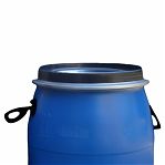 Бочка 65 литров, для воды, пищевая, полиэтиленовая, с крышкой на железном обруче, синяя