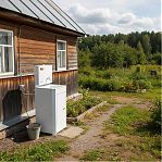 Умывальник дачный Вихрь Люкс 74/4/4, с подогревом, пластиковая мойка, цвет белый