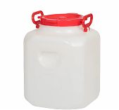 Бочка 40 литров Радиан Дачная 10193063 для воды, пищевая, пластиковая, с крышкой и ручками, белая 