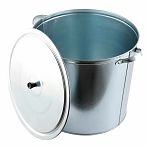 Бак 32 литра, для воды, для хранения, пищевой, стальной, оцинкованный, с крышкой, серебристый