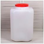 Бочка-канистра 90 литров Альтернатива М412, для воды, пищевая, пластиковая, с крышкой и ручками, белая