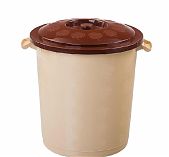 Бак 50 литров ЭльфПласт 013, пластиковый, пищевой, с крышкой, бежевый
