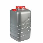 Канистра-бочка 120 литров, Альтернатива Волна-эконом М8333, для воды, пищевая, пластиковая, с крышкой и ручками, серая