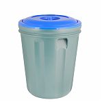 Бак 60 литров Альтернатива Эконом М8341, для мусора, пластиковый, с крышкой, серый