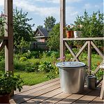 Бак для воды и сыпучих веществ 54633, оцинкованный, крышка, 32 л