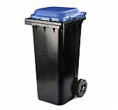 Бак для мусора Альтернатива на колёсах, с крышкой, черно-синий, 120 л
