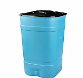 Бак 350 литров ЗПИ Альтернатива М7439, пластиковый, с отверстием для крана, с крышкой, голубой