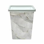 Ведро для мусора Violet с фиксатором, квадратное Белый Мрамор, 8.5 л, 812236