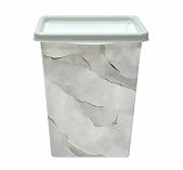 Ведро для мусора Violet с фиксатором, квадратное Белый Мрамор, 8.5 л, 812236