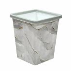 Ведро для мусора Violet с фиксатором, квадратное Белый Мрамор, 8.5 л, 812236