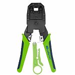 Клещи Сибртех 17733, для обжима телефонных и компьютерных клемм, зеленый