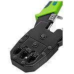 Клещи Сибртех 17733, для обжима телефонных и компьютерных клемм, зеленый