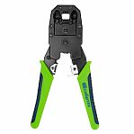 Клещи Сибртех 17733, для обжима телефонных и компьютерных клемм, зеленый
